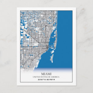 Carte Postale Miami Florida FL États-Unis USA Travel City Map