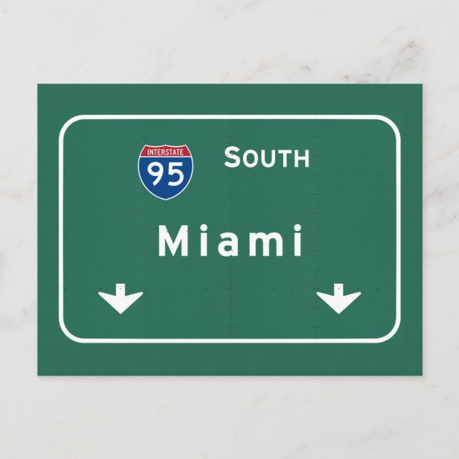 Carte Postale Miami Florida fl Interstate Highway Freeway : (Devant)