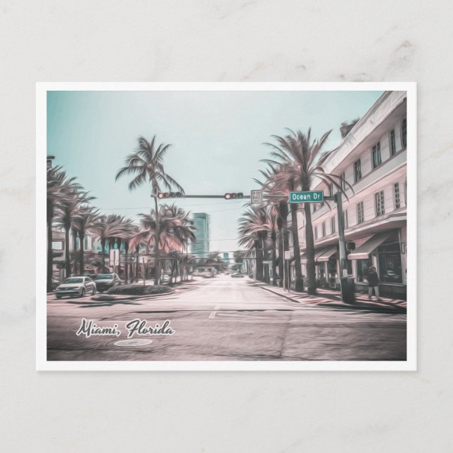 CARTE POSTALE MIAMI FLORIDA OCEAN DR. (Devant)