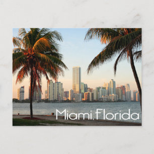 Carte Postale Miami Florida Skyline et Harbour At Night - USA