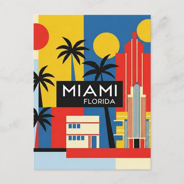 Carte Postale Miami Florida Travel (Devant)