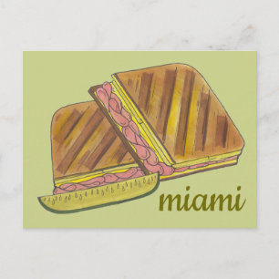 Carte Postale Miami Floride Jambon Suisse Fromage Cubain Sandwic