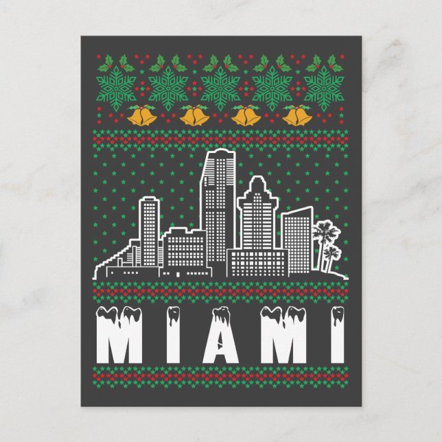 Carte Postale Miami Floride Noël laid (Devant)
