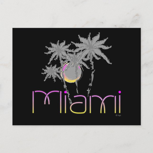 Carte Postale Miami, Floride Palms Cool (Devant)