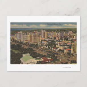 Carte Postale Miami, Floride - Vue aérienne du centre-ville
