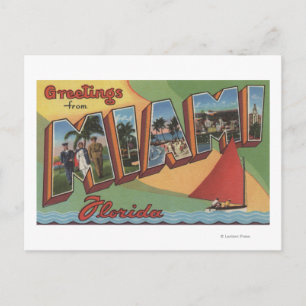 Carte Postale Miami, FlorideScènes de grandes lettresMiami, FL 2