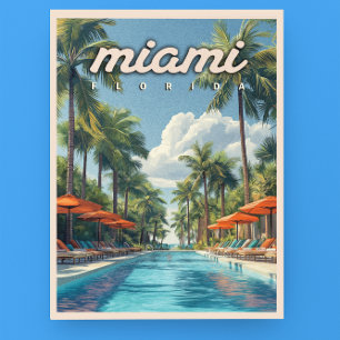 Carte Postale Miami Pool Vintage