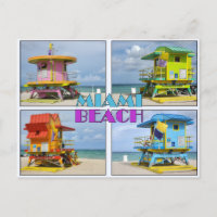 Carte postale Miami South Beach Lifeguard Towers