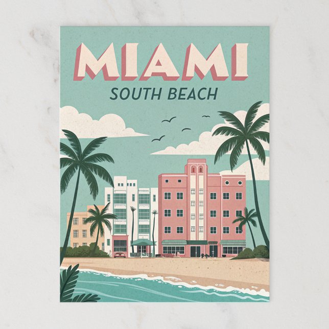 Carte Postale Miami South Beach : Vintage charme côtier (Créateur téléchargé)