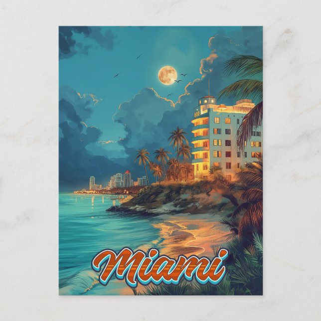 Carte Postale Miami Vintage (Devant)