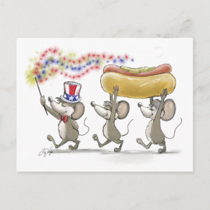 Carte Postale Mic, Mac & Moe's Happy 4 juillet Postcard