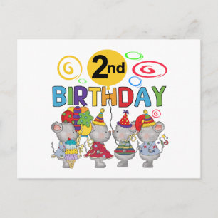 Carte Postale Mice 2e anniversaire T-shirts et cadeaux