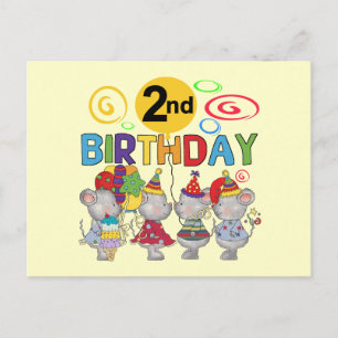 Carte Postale Mice 2e anniversaire T-shirts et cadeaux