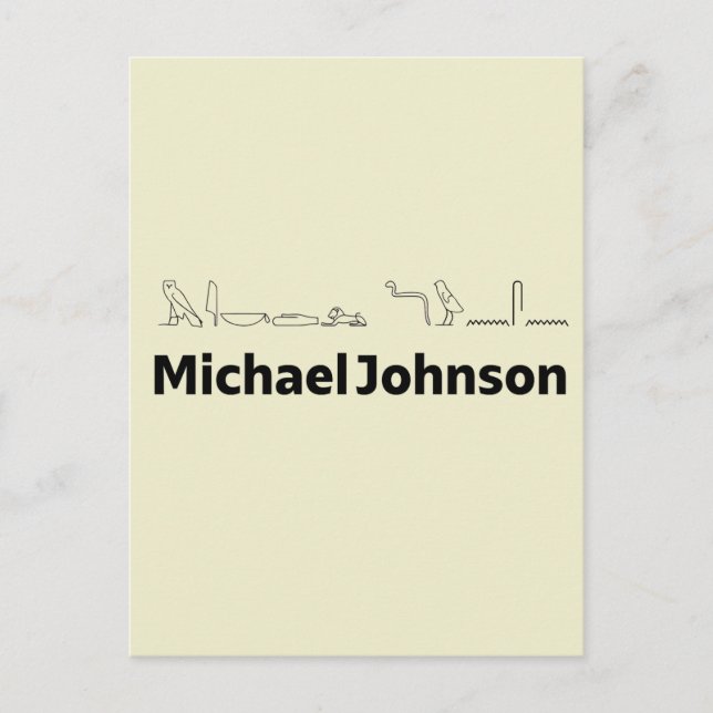Carte Postale Michael Johnson traduit en hiéroglyphes (Devant)