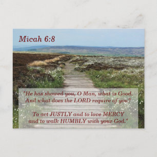 Carte Postale Michée 6:8 Marche humblement verset biblique