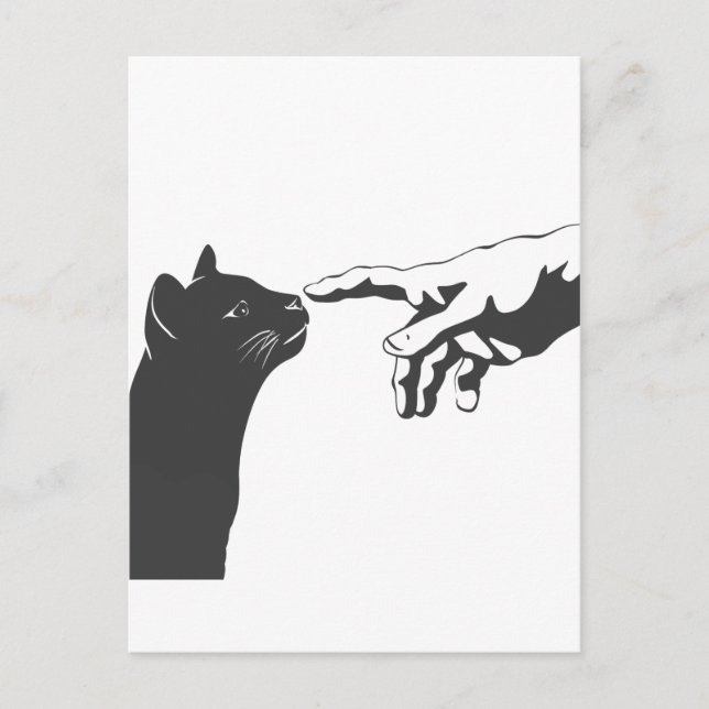 Carte Postale Michelangelo Chat - Choisissez la couleur de fond (Devant)