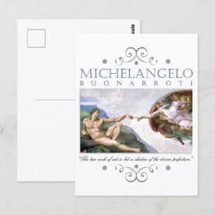 Carte Postale Michelangelo Création de la peinture de l'homme av