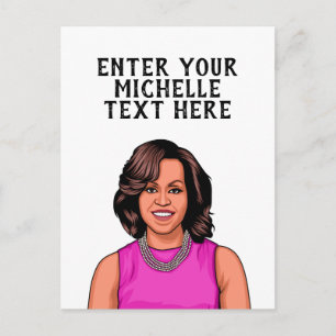 CARTE POSTALE MICHELE OBAMA PERSONNALISÉE