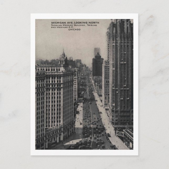 Carte Postale Michigan Ave, Chicago IL, Illinois Vintage (Devant)