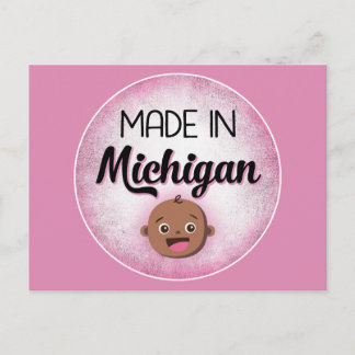 Carte Postale Michigan Baby Funny rose Africain-Noir