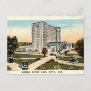 Carte Postale Michigan Central Depot Detroit Michigan Vintage Po