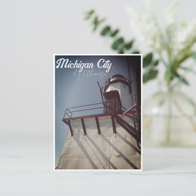 Carte Postale Michigan City dans le phare (Debout devant)