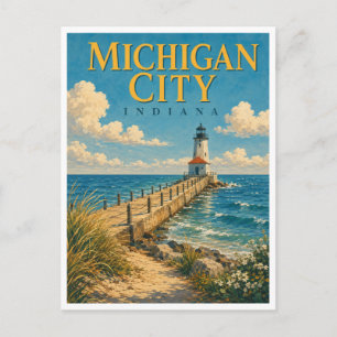 Carte Postale Michigan City Indiana East Pierhead GeoSaga