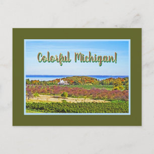 CARTE POSTALE MICHIGAN COLORÉ (COULEURS D'AUTOMNE)