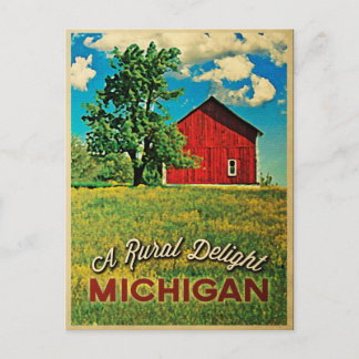 Carte Postale Michigan Country Red Barne