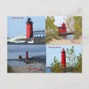 Carte Postale Michigan Lighthouses