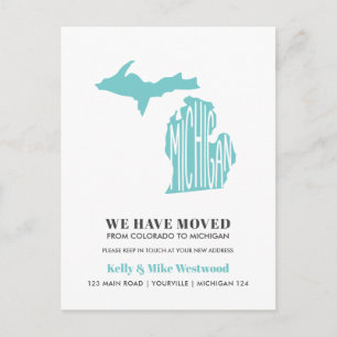 Carte Postale MICHIGAN Nous avons déménagé Nouvelle adresse Nou