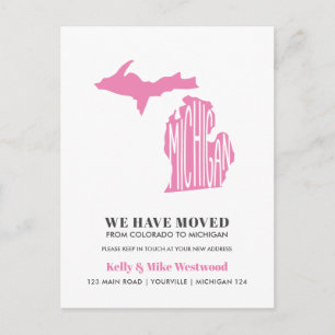 Carte Postale MICHIGAN Nous avons déplacé Nouvelle adresse Nouve