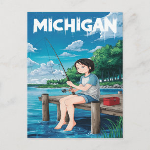 Carte Postale Michigan Summer Fishing Adventure
