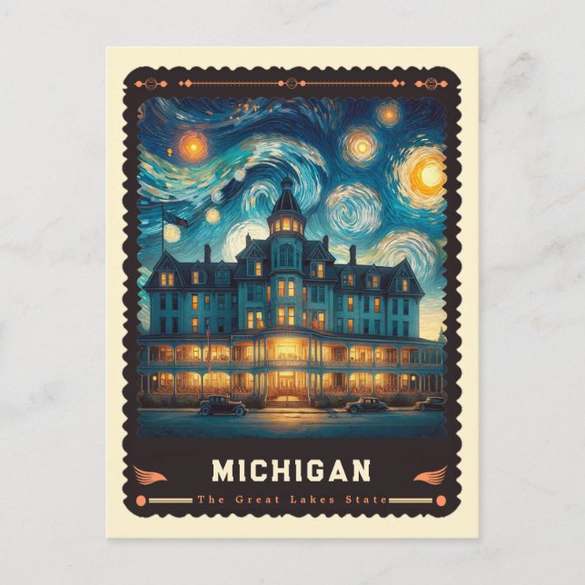 Carte Postale Michigan | Vincent Van Gogh inspiré (Devant)