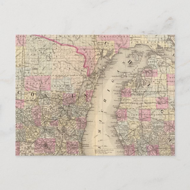 Carte Postale Michigan, Wisconsin (Devant)