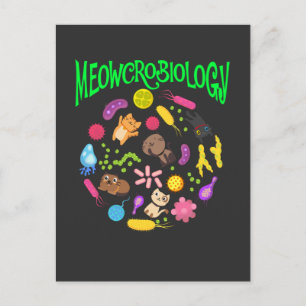 Carte Postale Microbiologie Amoureux des chats scientifique Cute