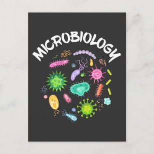 Carte Postale Microbiologie Scientifique Bactérie Microscope