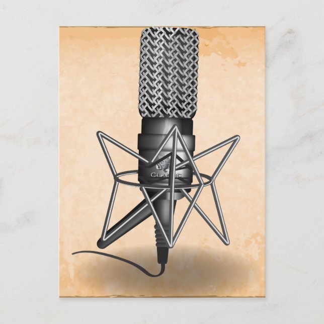 Carte Postale Microphone Vintage (Devant)