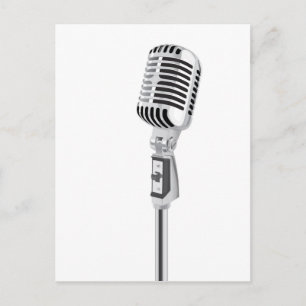 Carte Postale microphone vintage