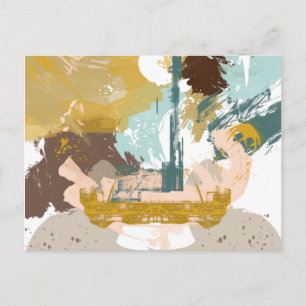 Carte Postale Mid Century Art moderne Abstrait Imaginaire Sci Fi