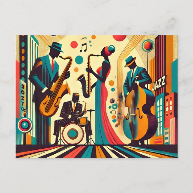 Carte Postale Mid Century Jazz Age Quartet (Devant)