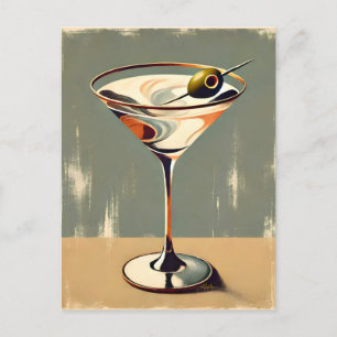 Carte Postale Mid Century Modern 1 Peinture de Martini aux olive