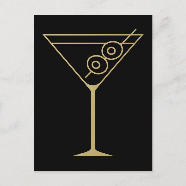 Carte Postale Mid Century Modern Gold 2 Olive Martini (Devant)