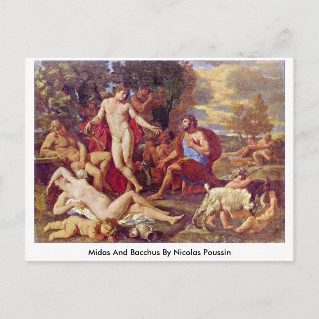Carte Postale Midas Et Bacchus Par Nicolas Poussin (Devant)