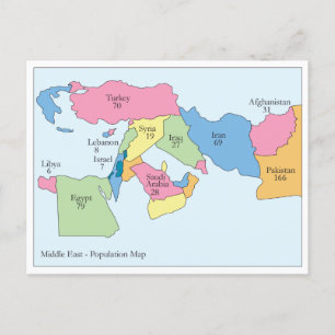 Carte Postale Middle East Population