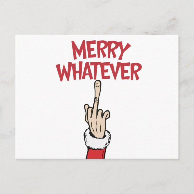 Carte Postale Middle Finger Merry Whatever (Devant)