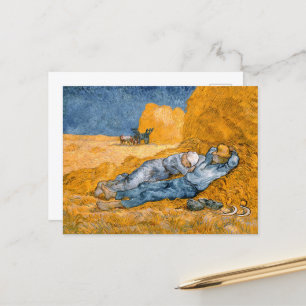 Carte Postale Midi, repos du travail de Vincent Van Gogh