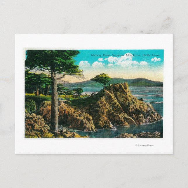 Carte Postale Midway Point sur Seventeen Mile Drive (Devant)