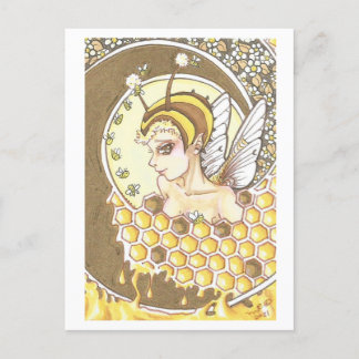 Carte Postale Miel Spiral Fairy Bee Nymph Imaginaire Art Imprime