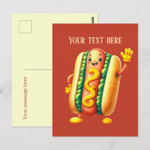 Carte Postale mignon amateur de hotdog ajouter du texte